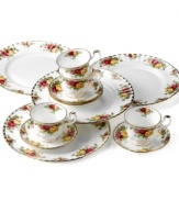 Featuring blooming sprays of colorful English roses and hand-applied bands of 22K gold, Old Country Roses is the most popular dinnerware pattern in the world. Suitable for everyday use, this 12-piece set offers strength and durability in addition to elegance. From Royal Albert collection of dinnerware and dishes.