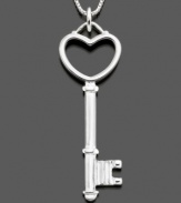 Unlock love's secrets with this pretty sterling silver key pendant by Giani Bernini. Approximate length: 24 inches. Approximate drop: 2-1/4 inches.