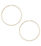 Forever stylish, forever chic. This pair of endless hoop earrings comes in 14k gold. Approximate diameter: 45 mm.