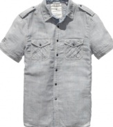 No matter which way you dress it, this shirt from Guess will give you style and comfort that lasts all day.