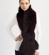 EXCLUSIVELY AT SAKS. A luxurious dyed or natural silver fox style. About 7 X 63Natural or dyed silver foxSpecialist dry cleanImported Fur origin: China