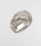 From the Woven Cable Collection. An intricate piece with diamond accents on a sterling silver braided design. Diamonds, 1.09 tcwSterling silverWidth, about ½Imported 