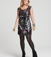 Heads will turn in when you slink into your next event wearing this DKNYC snake-print sequined dress. Pair it with opaque tights and booties now, then bare legs and metallic sandals come spring.