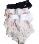 Frilly and fun. DKNY's Classic Beauty hipster features lace trim and small bows on each hip. Style #570114C