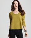 A lightweight linen knit brings a relaxed silhouette to this Eileen Fisher boxy top in the season's most vibrant hue.