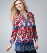 Make a pattern play in Style&co.'s colorful tunic. The crinkle-texture fabric adds a unique twist!