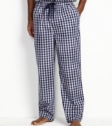 Loosen up from a long workday in these light weight and comfortable pajama pants from Nautica.