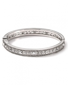 Embellished with delicate crystals, Carolee's hinge bangle is elegantly edgy. Wear this extra with a crisp white blouse to elevate an office look--cuff the sleeves for extra shine.