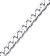 Add a sophisticated chain for timeless appeal. This men's curb chain link bracelet is crafted in sterling silver. Approximate length: 8-1/2 inches.