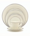 For nearly 150 years, Lenox has been renowned throughout the world as a premier designer and manufacturer of fine china. The Solitaire dinner plates express timeless refinement in the simplicity of translucent ivory bone china banded in polished platinum. Qualifies for Rebate