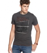 Earn your style stripes with this graphic t-shirt from Kenneth Cole Reaction.