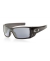 It's not about being big or bad or bold. Oakley Batwolf sunglasses are about original style, and it's a clean look of authenticity that makes the statement. A single continuous lens sweeps across a comfortably lightweight O Matter frame. The icons are interchangeable and two sets are included. They stay secure with hidden latches until you're ready to swap them out with a new color. Batwolf meets the uncompromising standards of ANSI Z87.1 for high-velocity and high-mass impact resistance, and the Plutonite lens blocks 100% of all UVA, UVB, UVC and harmful blue light up to 400nm. Clarity is key, and single-lens Oakley designs like this take advantage of Polaric Ellipsoid geometry to keep your vision sharp at all angles of view.