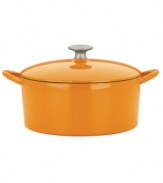 Classic good looks and outstanding performance put this covered dutch oven at the front of its class. Famed chef Mario Batali introduces the beauty of cast iron into your kitchen with a versatile addition that heats up fast, retains heat like a pro and eliminates hot spots that burn foods. The durable enameled finish requires no seasoning and is easy to clean-just pop in the dishwasher! Limited lifetime warranty.