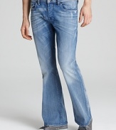 Diesel Zathan Regular Fit Bootcut Jeans in Light Blue Wash