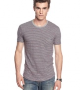 Soften up your casual style with this striped crew neck shirt from Alternative Apparel.