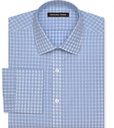 Michael Kors Check Dress Shirt - Classic Fit, French Cuffs