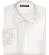 Fortify your workweek collection with this crisp Michael Kors dress shirt, delivering a classic fit and barrel cuffs in timeless stripes.