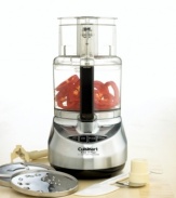 Top chopper. Cuisinart's 11-cup food processor powers through virtually any ingredient with stainless steel style – from lightning-fast chopping/slicing to mixing the ideal dough – shortening prep time so you can concentrate on the cooking at hand. Three-year limited warranty. Model DLC-2011CHB.