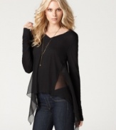 A little bit sexy and totally rock and roll, this Buffalo Jeans top is an easy way to infuse your look with edginess. Pair it with a cami and maxi skirt, or make it party-ready with jeans and heels!