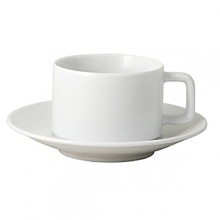 An ideal service for contemporary interiors, the simplicity of the finish resembles the weave of a natural fabric. The basis for Everyday Elegance, this versatile porcelain service offers the ability to go from day to evening with the substitution of a mug to tea cup/saucer and coupe soup to rim soup.