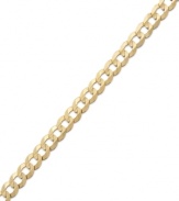 Polish your look. This 14k gold men's curb chain bracelet is the perfect addition to his wardrobe. Approximate length: 9 inches. Approximate width: 4-3/5 mm.