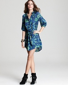 Aqua Dress - Belted Shirtdress