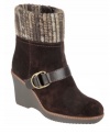 Strut through winter with the fashion-forward sweater knit cuff and buckle of these Kenning booties by Naturalizer.