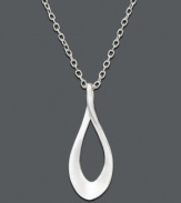 A simple pendant that will leave a lasting impression. This petite necklace by Unwritten boasts a classic open-cut teardrop design that will never go out of style. A timeless gift crafted in smooth sterling silver. Approximate length: 18 inches. Approximate drop: 3/4 inch.