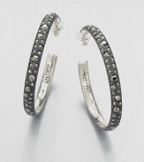 EXCLUSIVELY AT SAKS. From the Gourmette Collection. An artisan, handcrafted, sterling silver hoop encrusted with sparkling marcasite celebrates the founding years of this brand. MarcasiteSterling silverLength, about 1.75Post backMade in Italy 