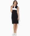 Lauren by Ralph Lauren's athletic polo dress is rendered in sleek soft jersey and a modern half-zip placket.