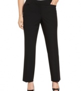 MICHAEL Michael Kors' plus size straight leg pants are must-have basics for chic career style.