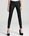 GUESS Jeans - Moto Zip Coated Skinny Jeans in Black