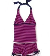 Splendid Girls' Swim Malibu Stripe Tankini & Boy Short - Sizes 7-14