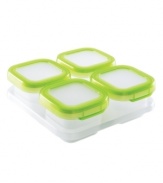 So much more in store! Ideal for storing, freezing, heating and serving baby food, each 4-ounce container features an airtight, watertight, leak-proof seal that keeps mess out of the picture. Perfect for the baby on the go, this set features clearly-marked measurements for easy portion control.