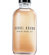 Unique, moisturizing body oil that gives skin a sultry sheen as it scents with beach Fragrance. Contains four essential oils (Olive, Sesame, Avocado and Jojoba) and Vitamins E and C to soften and nourish skin. 3.4 oz. 