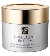 Indulge your body and your senses in the extravagant richness of Re-Nutriv Intensive Smoothing Body Creme. Deeply hydrating, it smooths away dry flaky skin. Reveals a new, soft, silky texture. Helps restore a younger, firmer, more supple look. Leaves skin moisturized and comfortable throughout the day. 10 oz. 