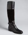 Elegant sums up these mixed-media Joan & David riding boots, with on-trend buckled ankle straps.