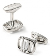 Salvatore Ferragamo White Vara Crystal Cufflinks