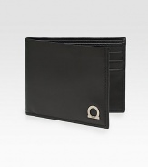 Handsomely crafted calfskin leather features a polished, signature gancino detail. Six credit card slots 4½ X 3½H Made in Italy