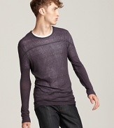 Lightweight and layerable, the cashmere John Varvatos sweater improves on the classic. Not too fussy to throw on with jeans.