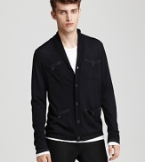 Crafted in soft merino wool, this sleek 4-pocket cardigan from John Varvatos Star USA defines cold-weather cool.