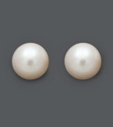 Versatile studs create a polished look of elegance. Belle de Mer's sophisticated earrings feature a 14k white gold post setting holding a cultured freshwater pearl (5-1/2-6 mm). Approximate diameter: 1/2 inch.