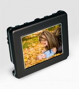 Simply use the included software to convert images from a computer to the album, then crop, resize & scroll through up to 4,000 photos manually or in a slideshow. Includes acrylic viewing stand, wrist strap & carrying case.High-contrast 10,000:1 ratio Built-in clock and calendar 128MB internal memory Converts JPG, TIF, GIF, PNG, BMP images Compatible with Windows Vista/XP/2000 and Mac 10.5/10.4Cable, AC adapter, software 3¼ X 2¾ X ½ Imported