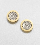 A modern design accented with pavé rhinestones. Glass stonesIon-plated steelSize, about .5Post backImported 