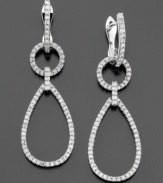 Day and evening looks get a welcome touch of sparkle with these teardrop diamond earrings from Effy Collection featuring round-cut diamonds (3/4 ct. t.w.) set in 14k white gold. Approximate drop: 1-3/4 inches.