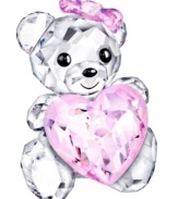 Wearing a pink bow, the Only For Your Kris Bear figurine warms hearts in faceted Swarovski crystal. A cute Valentine's Day or anniversary gift.