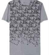 Positive reaction. Get the most out of  your casual attire with this graphic t-shirt from Kenneth Cole Reaction.