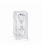 Distinctive and modern, the enduringly beautiful Clark hourglass offers an elegant means to mark the passage of time.Glass/epoxy/sand3.25 X 3.25 X 7.5Clean with a soft clothImported