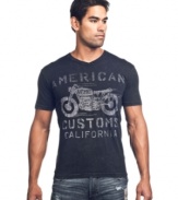 Rev up your standard stock with the fast-lane casual tee from Affliction.