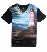 Visual aids. This hip T shirt from Triple Fat Goose had a big bold graphic to steer your style in the right direction.